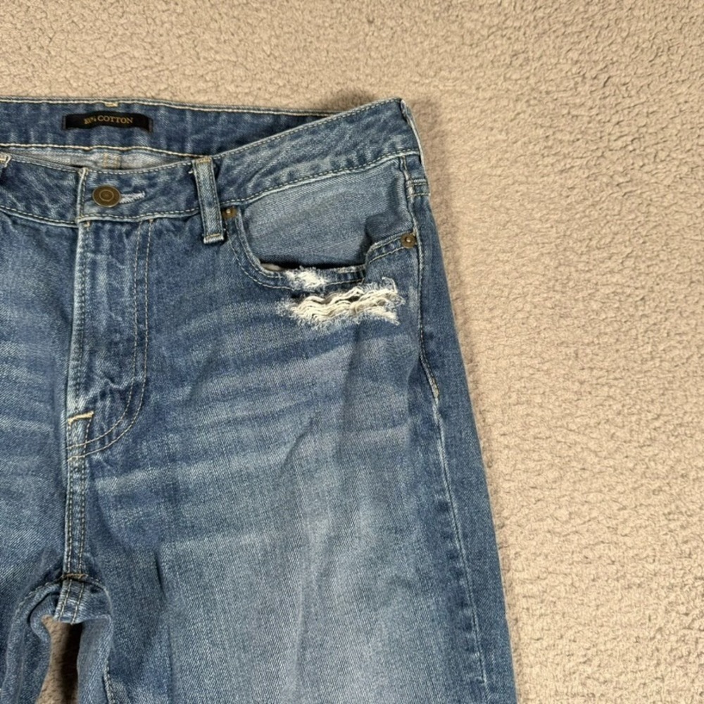 Abercrombie & Fitch Jeans Mens 30x31 Blue Athletic Skinny Denim Distressed Logo - Picture 6 of 15